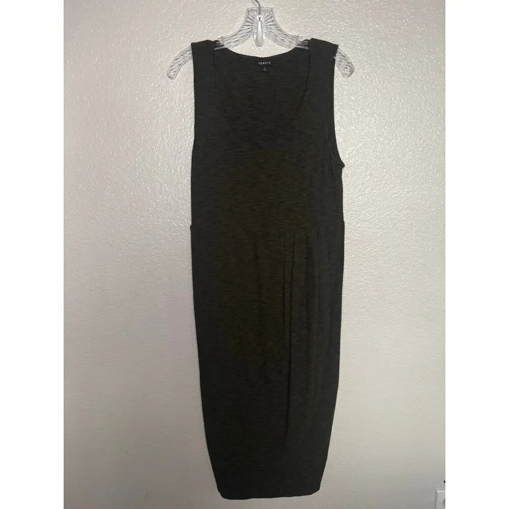 Torrid Women's Ruched Stretch Green Dress Size 1X